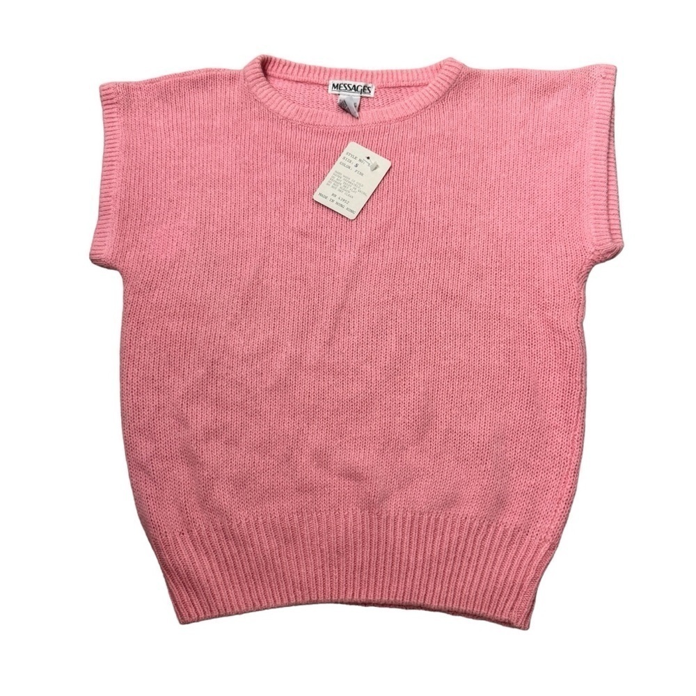 Vintage Pink silk angora sweater short sleeve size medium NWT